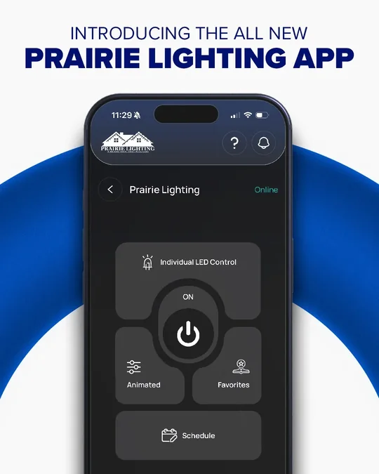 Prairie Lighting app home control dashboard