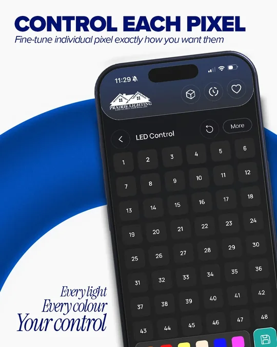 Prairie Lighting app individual LED pixel controls